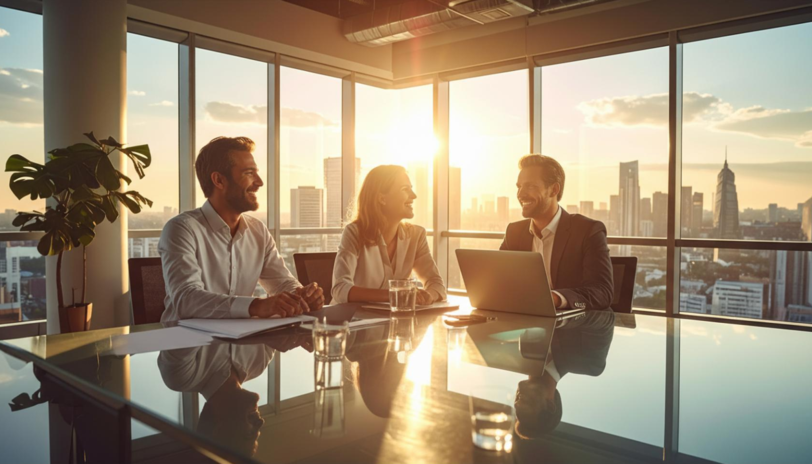 Professionals tijdens strategisch overleg